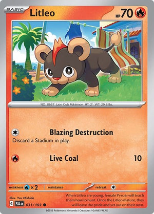 Pokemon TCG - SV02: Paldea Evolved - Litleo - 031/193