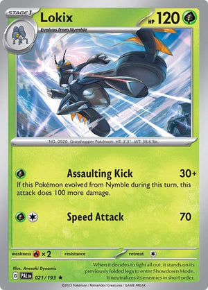 Pokemon TCG - SV02: Paldea Evolved - Lokix - 021/193 - Reverse Holofoil