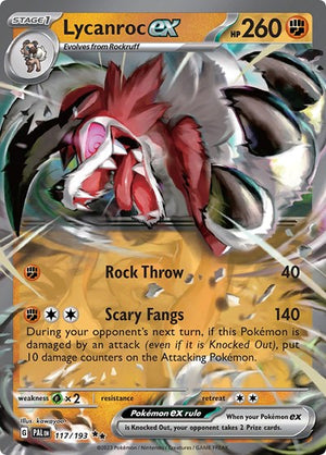 Pokemon TCG - SV02: Paldea Evolved - Lycanroc ex - 117/193 - Holofoil