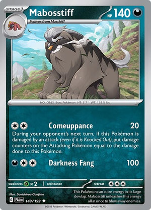 Pokemon TCG - SV02: Paldea Evolved - Mabosstiff - 143/193