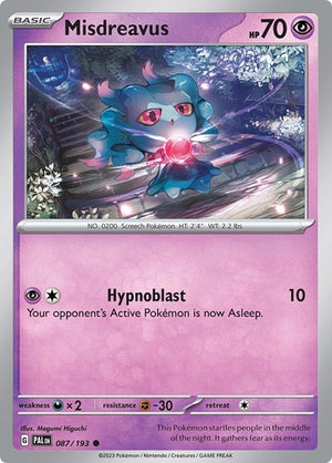 Pokemon TCG - SV02: Paldea Evolved - Misdreavus - 087/193 - Reverse Holofoil