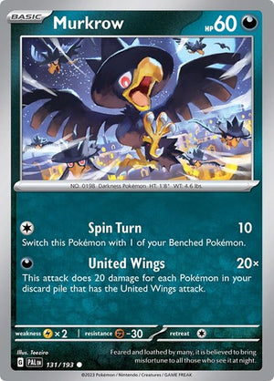 Pokemon TCG - SV02: Paldea Evolved - Murkrow - 131/193