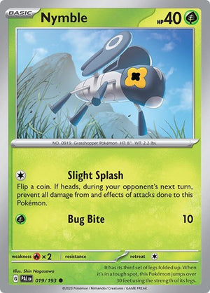 Pokemon TCG - SV02: Paldea Evolved - Nymble - 019/193 - Reverse Holofoil