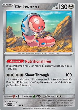 Pokemon TCG - SV02: Paldea Evolved - Orthworm - 151/193 - Holofoil