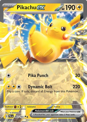 Pokemon TCG - SV02: Paldea Evolved - Pikachu ex - 063/193 - Holofoil