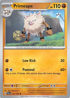 Pokemon TCG - SV02: Paldea Evolved - Primeape - 107/193