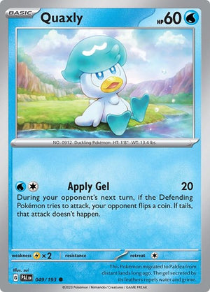 Pokemon TCG - SV02: Paldea Evolved - Quaxly - 049/193 - Reverse Holofoil