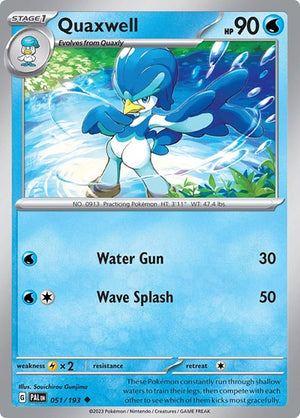 Pokemon TCG - SV02: Paldea Evolved - Quaxwell - 051/193 - Reverse Holofoil