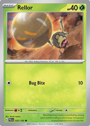 Pokemon TCG - SV02: Paldea Evolved - Rellor - 025/193 - Reverse Holofoil