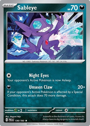 Pokemon TCG - SV02: Paldea Evolved - Sableye - 136/193 - Holofoil