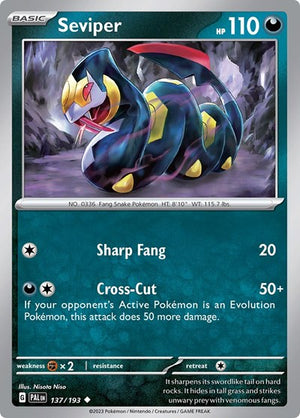 Pokemon TCG - SV02: Paldea Evolved - Seviper - 137/193 - Reverse Holofoil