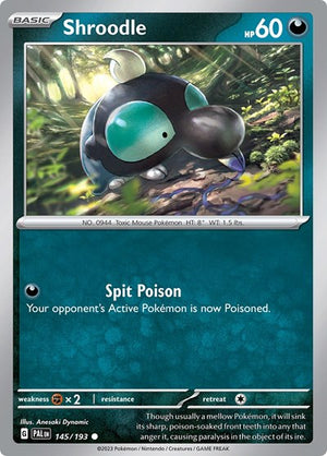 Pokemon TCG - SV02: Paldea Evolved - Shroodle - 145/193 - Reverse Holofoil