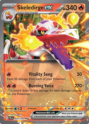 Pokemon TCG - SV02: Paldea Evolved - Skeledirge ex - 037/193 - Holofoil
