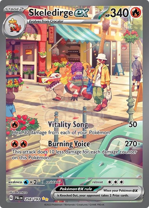 Pokemon TCG - SV02: Paldea Evolved - Skeledirge ex - 258/193 - Holofoil