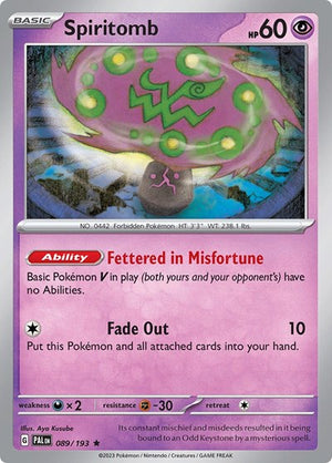 Pokemon TCG - SV02: Paldea Evolved - Spiritomb - 089/193 - Reverse Holofoil