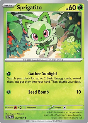 Pokemon TCG - SV02: Paldea Evolved - Sprigatito - 012/193 - Reverse Holofoil