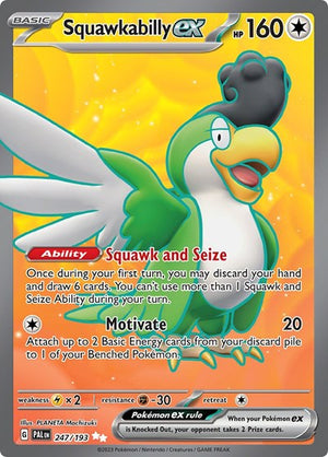 Pokemon TCG - SV02: Paldea Evolved - Squawkabilly ex - 247/193 - Holofoil