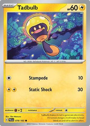 Pokemon TCG - SV02: Paldea Evolved - Tadbulb - 078/193 - Reverse Holofoil