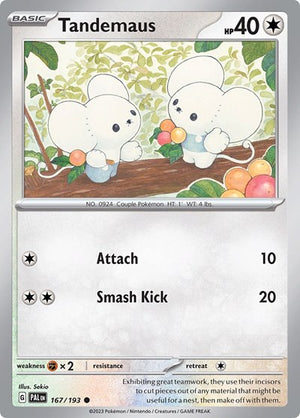 Pokemon TCG - SV02: Paldea Evolved - Tandemaus - 167/193 - Reverse Holofoil