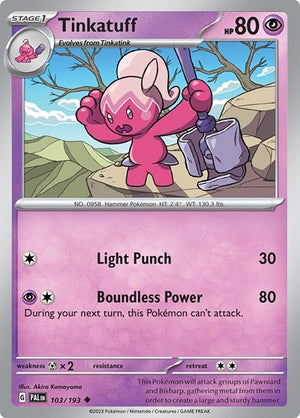 Pokemon TCG - SV02: Paldea Evolved - Tinkatuff - 103/193