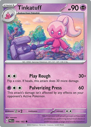 Pokemon TCG - SV02: Paldea Evolved - Tinkatuff - 104/193 - Reverse Holofoil