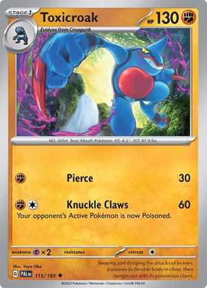 Pokemon TCG - SV02: Paldea Evolved - Toxicroak - 115/193 - Reverse Holofoil