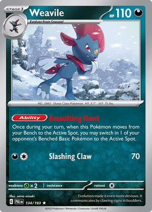 Pokemon TCG - SV02: Paldea Evolved - Weavile - 134/193 - Reverse Holofoil