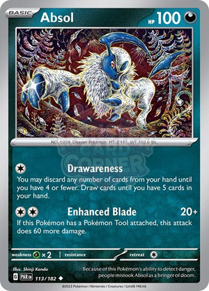 Pokemon TCG - SV04: Paradox Rift - Absol - 113/182 - Reverse Holofoil