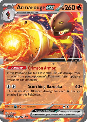 Pokemon TCG - SV04: Paradox Rift - Armarouge ex - 027/182 - Holofoil