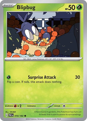 Pokemon TCG - SV04: Paradox Rift - Blipbug - 010/182 - Reverse Holofoil