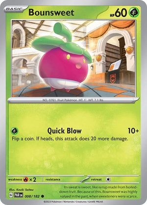 Pokemon TCG - SV04: Paradox Rift - Bounsweet - 008/182 - Reverse Holofoil