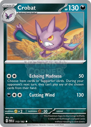 Pokemon TCG - SV04: Paradox Rift - Crobat - 112/182 - Reverse Holofoil