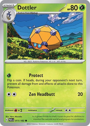 Pokemon TCG - SV04: Paradox Rift - Dottler - 011/182 - Reverse Holofoil