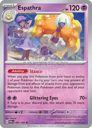 Pokemon TCG - SV04: Paradox Rift - Espathra - 081/182 - Holofoil