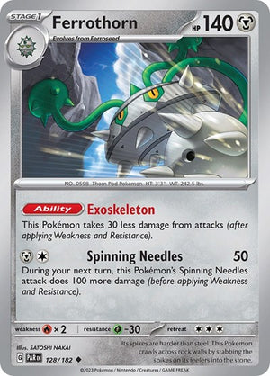 Pokemon TCG - SV04: Paradox Rift - Ferrothorn - 128/182 - Reverse Holofoil