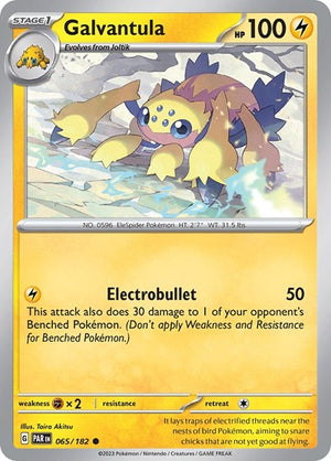 Pokemon TCG - SV04: Paradox Rift - Galvantula - 065/182 - Reverse Holofoil
