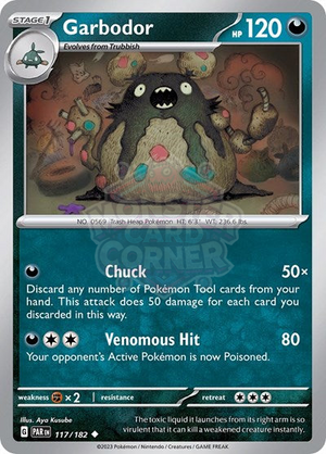 Pokemon TCG - SV04: Paradox Rift - Garbodor - 117/182 - Reverse Holofoil