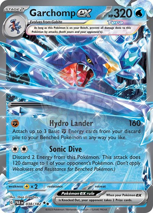 Pokemon TCG - SV04: Paradox Rift - Garchomp ex - 038/182 - Holofoil