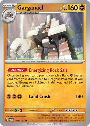 Pokemon TCG - SV04: Paradox Rift - Garganacl - 104/182 - Reverse Holofoil