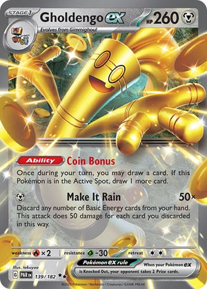 Pokemon TCG - SV04: Paradox Rift - Gholdengo ex - 139/182 - Holofoil
