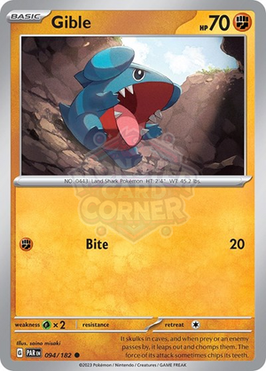 Pokemon TCG - SV04: Paradox Rift - Gible - 094/182 - Reverse Holofoil