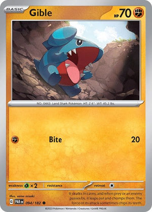 Pokemon TCG - SV04: Paradox Rift - Gible - 094/182