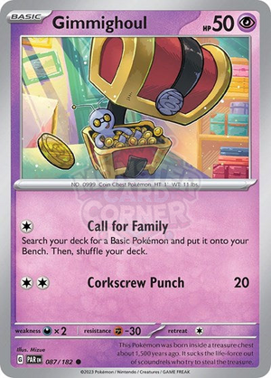Pokemon TCG - SV04: Paradox Rift - Gimmighoul - 087/182 - Reverse Holofoil
