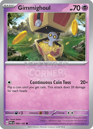 Pokemon TCG - SV04: Paradox Rift - Gimmighoul - 088/182 - Reverse Holofoil