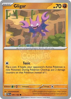 Pokemon TCG - SV04: Paradox Rift - Gligar - 091/182 - Reverse Holofoil