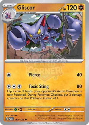Pokemon TCG - SV04: Paradox Rift - Gliscor - 092/182 - Reverse Holofoil