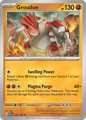 Pokemon TCG - SV04: Paradox Rift - Groudon - 093/182 - Reverse Holofoil