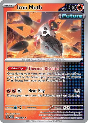 Pokemon TCG - SV04: Paradox Rift - Iron Moth - 028/182 - Holofoil