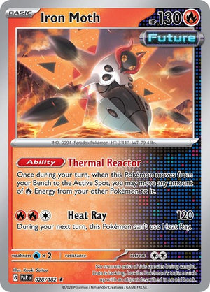 Pokemon TCG - SV04: Paradox Rift - Iron Moth - 028/182 - Reverse Holofoil