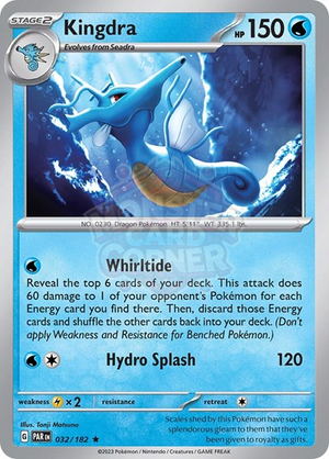 Pokemon TCG - SV04: Paradox Rift - Kingdra - 032/182 - Reverse Holofoil
